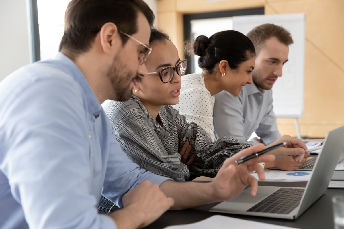 Group at laptop