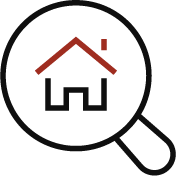 House magnifying glass icon