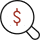 Magnifying glass dollar icon