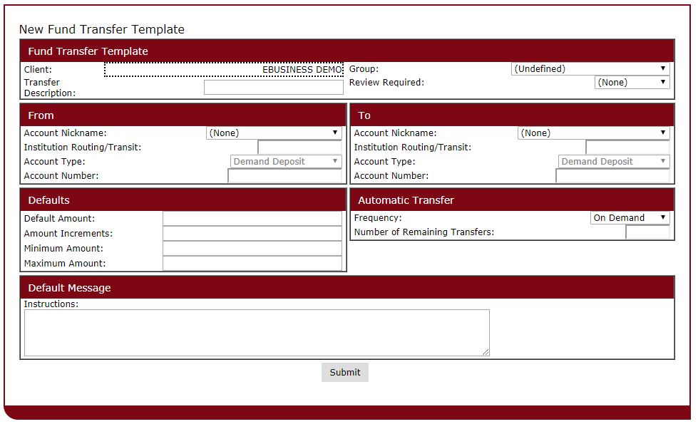 new fund transfer template