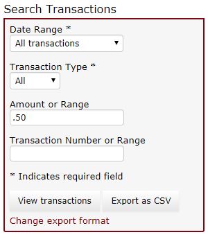 Search Transactions