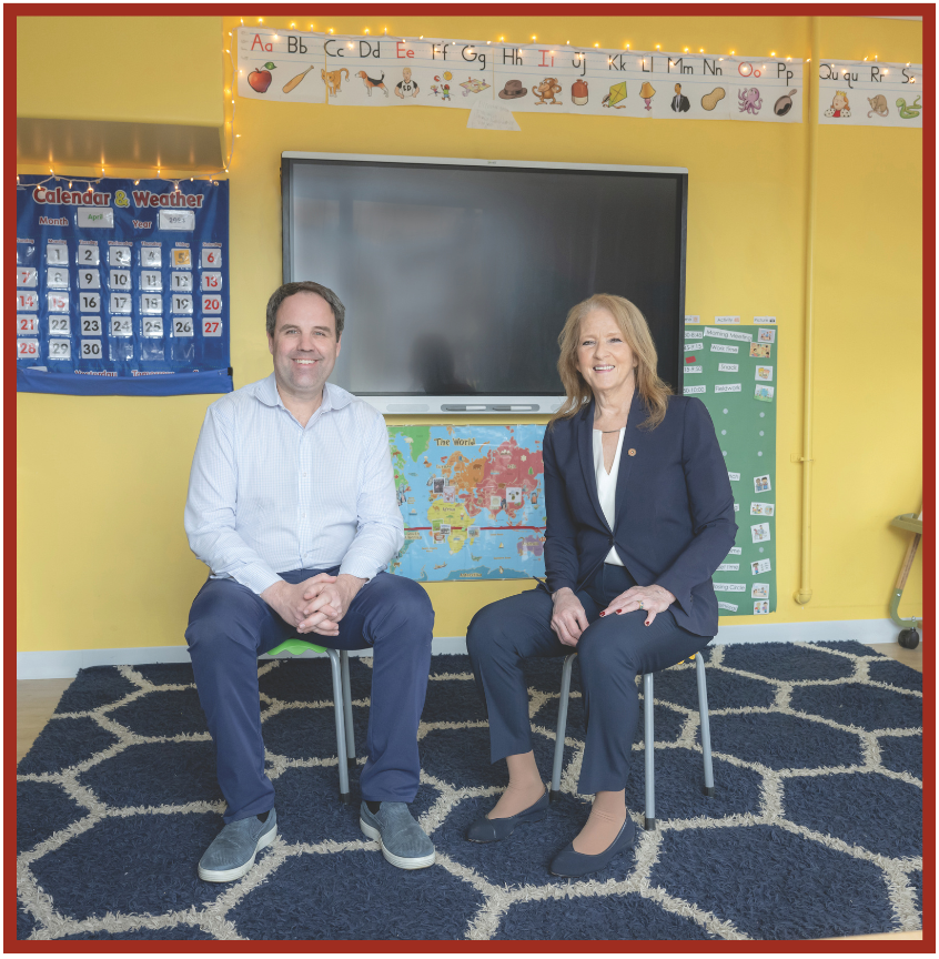 Founder and Executive Director of The Croft School Scott Given shows Leader Bankâs Senior Vice President of Commercial Lending Cheryl Glantz around the educational spaces at The Croft School.