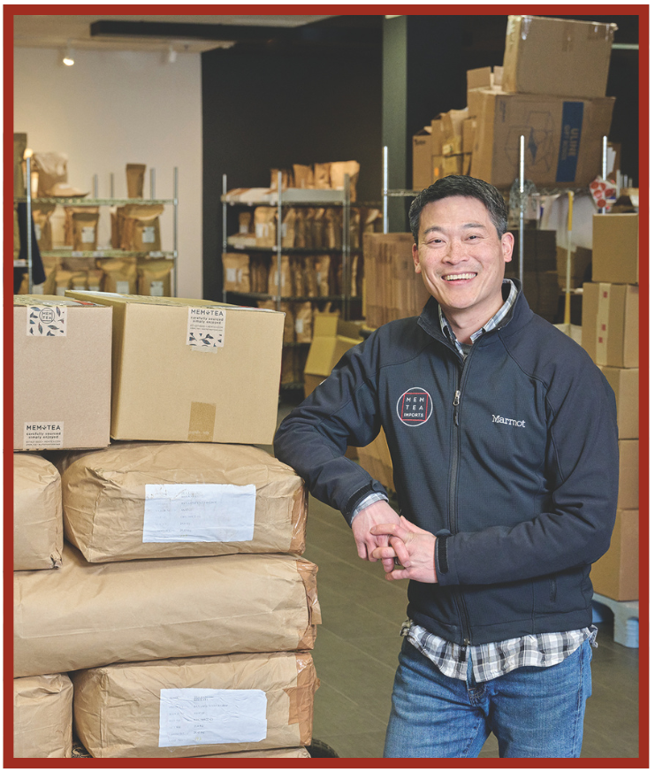 MEM Tea Imports Owner Gilbert Tsang at the businessâs new Wakefield facility.