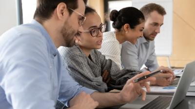 Group at laptop